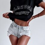 T-shirt bawełniany Oluxury O'la Voga czarny