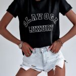 T-shirt bawełniany Oluxury O'la Voga czarny