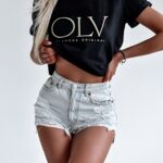 T-shirt bawełniany OLV Logo O'la Voga czarny