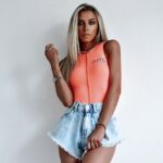 Body dopasowane Evel Ola Voga pomarańczowe