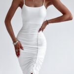 Sukienka marszczona Fancy Summer Ola Voga ecru