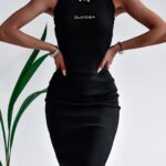 Sukienka prążkowana Alice Ola Voga czarna