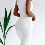 Sukienka prążkowana Alice Ola Voga ecru