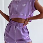 Komplet z przeszyciami Sporty Outline Ola Voga lila