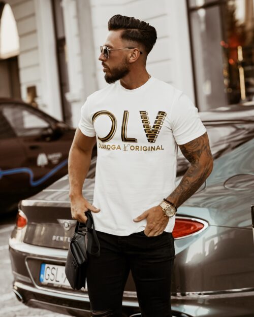 T-shirt męski Gold & Black O'la Voga biały