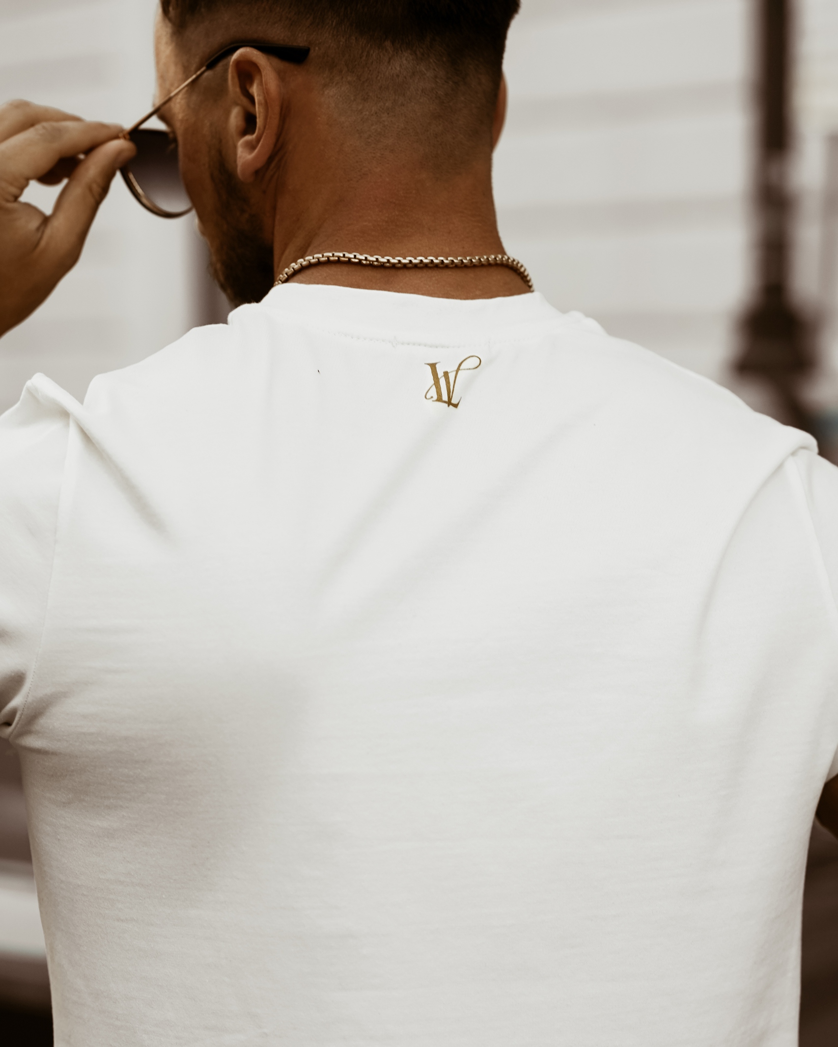 T-shirt męski Gold & Black O'la Voga biały