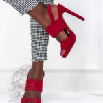 Sandały szpilki Madam Venezi czerwone