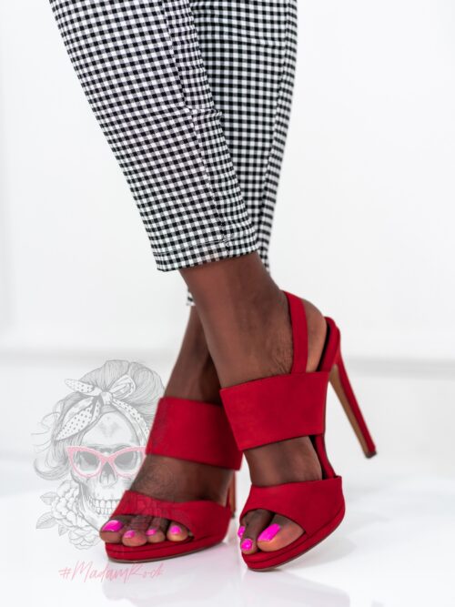 Sandały szpilki Madam Venezi czerwone