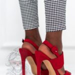 Sandały szpilki Madam Venezi czerwone