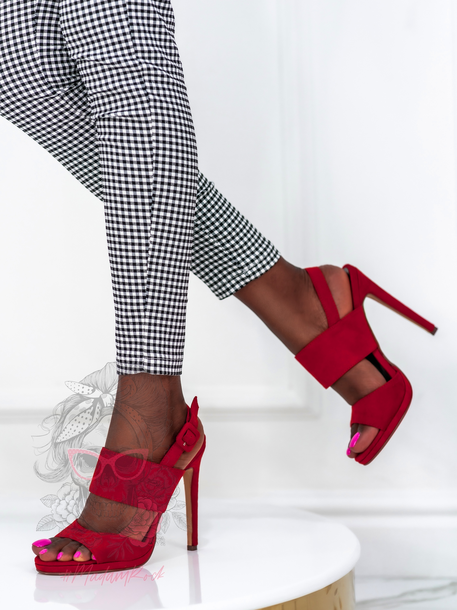 Sandały szpilki Madam Venezi czerwone