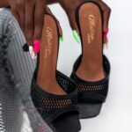 Klapki szpilki Madam Onovo czarne