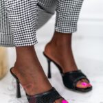 Klapki szpilki Madam Onovo czarne