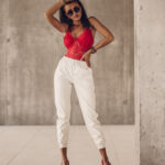 Body koronkowe Merletto czerwone