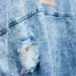 Kurtka oversize Sequin Spring niebieska