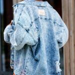 Kurtka oversize Sequin Spring niebieska