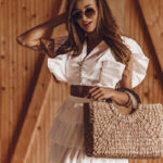 Komplet z falbankami Paloma biały