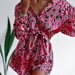 Komplet zwiewny Colorful Satin Ola Voga różowy