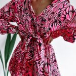 Komplet zwiewny Colorful Satin Ola Voga różowy