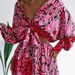 Komplet zwiewny Colorful Satin Ola Voga różowy