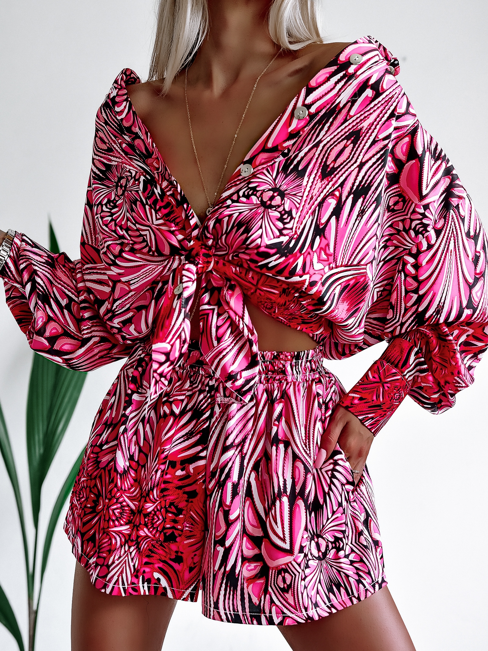 Komplet zwiewny Colorful Satin Ola Voga różowy Komplet zwiewny Colorful Satin Ola Voga różowy