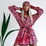 Komplet zwiewny Colorful Satin Ola Voga różowy