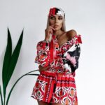 Komplet zwiewny Colorful Satin Ola Voga czerwony