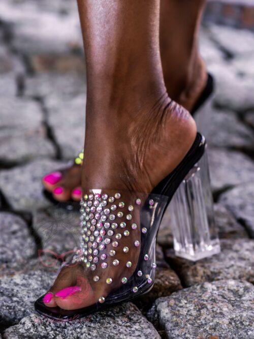 Klapki transparentne Madam Horizon czarne