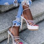 Sandały z cyrkoniami Madam LasVegas srebrne