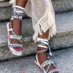 Sandały wiązane Madam DelMar białe