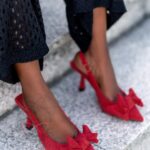 Czółenka zamszowe Madam Doffo czerwone