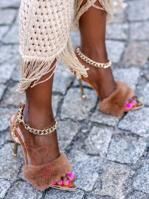 Sandały szpilki Madam Glories karmelowe