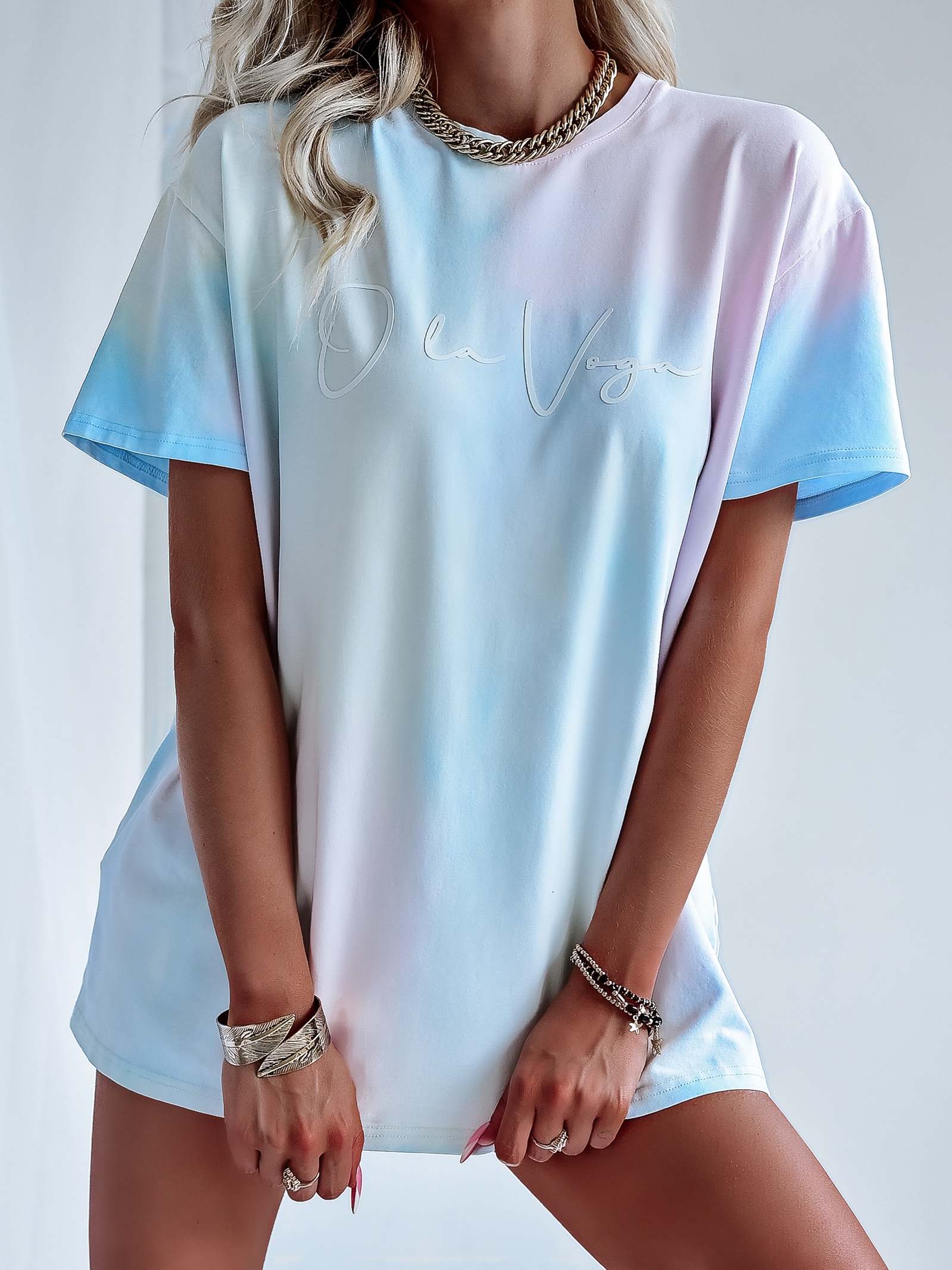 T-shirt oversize Ice Cream O'la Voga lila vs róż