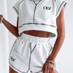 Komplet z przeszyciami Sporty Outline Ola Voga ecru