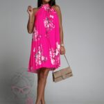 Sukienka plisowana Euforia w kwiaty fuksja