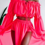 Komplet zwiewny Ola Voga Calypso neonowy różowy