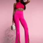 Spodnie dzwony Little Spears różowe