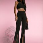 Top krótki z cyrkoniami Magix czarny