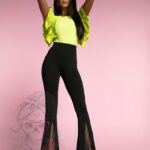 Body prążkowane z falbanką Fornax limonka