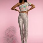 Top bandażowy Geometrix beżowy