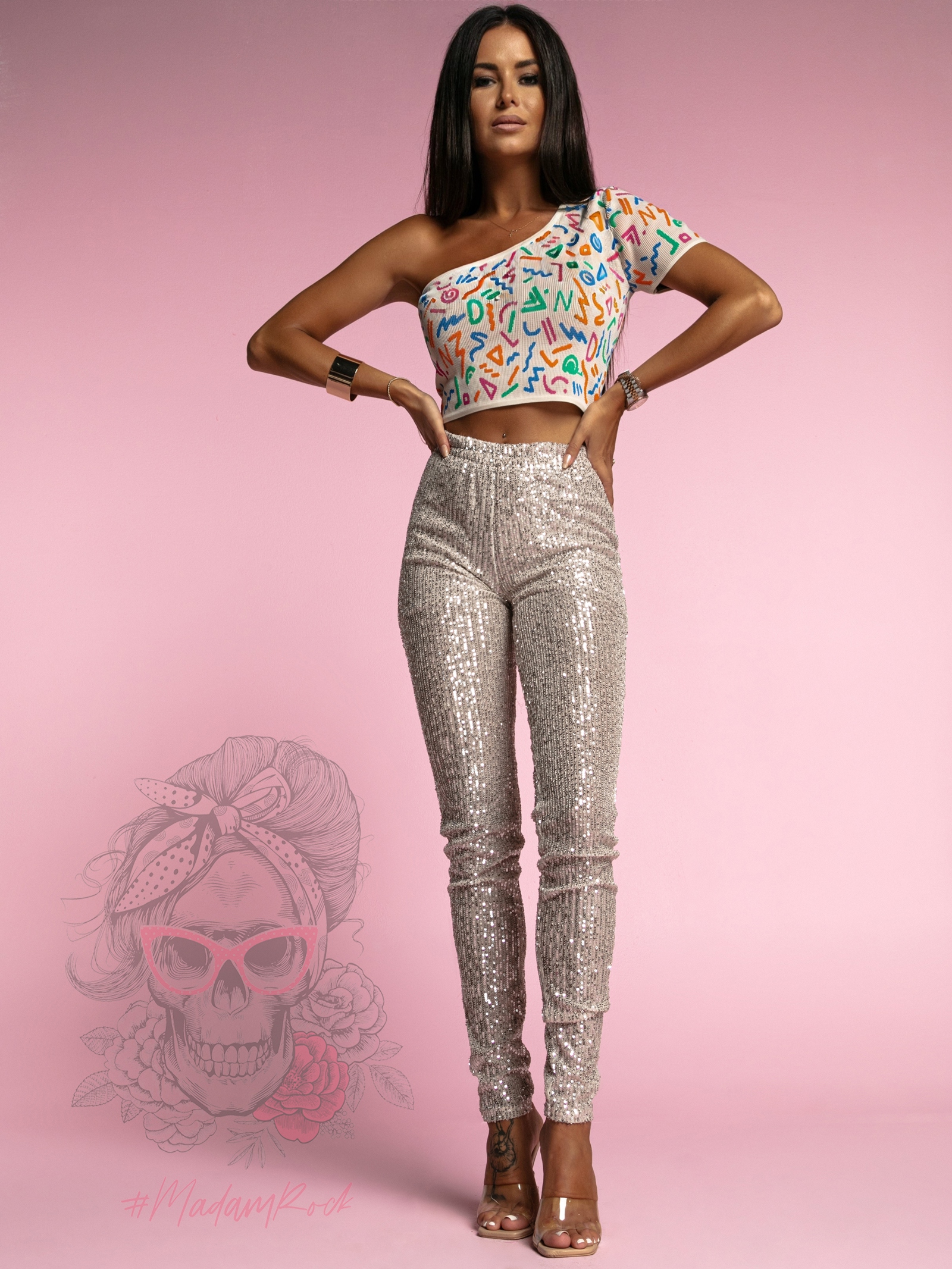 Top bandażowy Geometrix beżowy Top bandażowy Geometrix beżowy