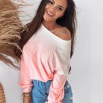 Bluza welurowa Gradient Ola Voga pudrowo-beżowa