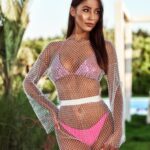 Spodnie z siatki z cyrkoniami Night białe