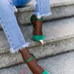 Czółenka szpilki Madam Ocole zielone