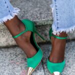 Czółenka szpilki Madam Ocole zielone