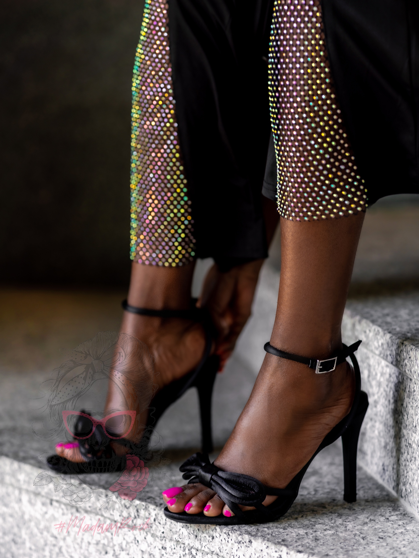 Sandały szpilki Madam Moyave czarne