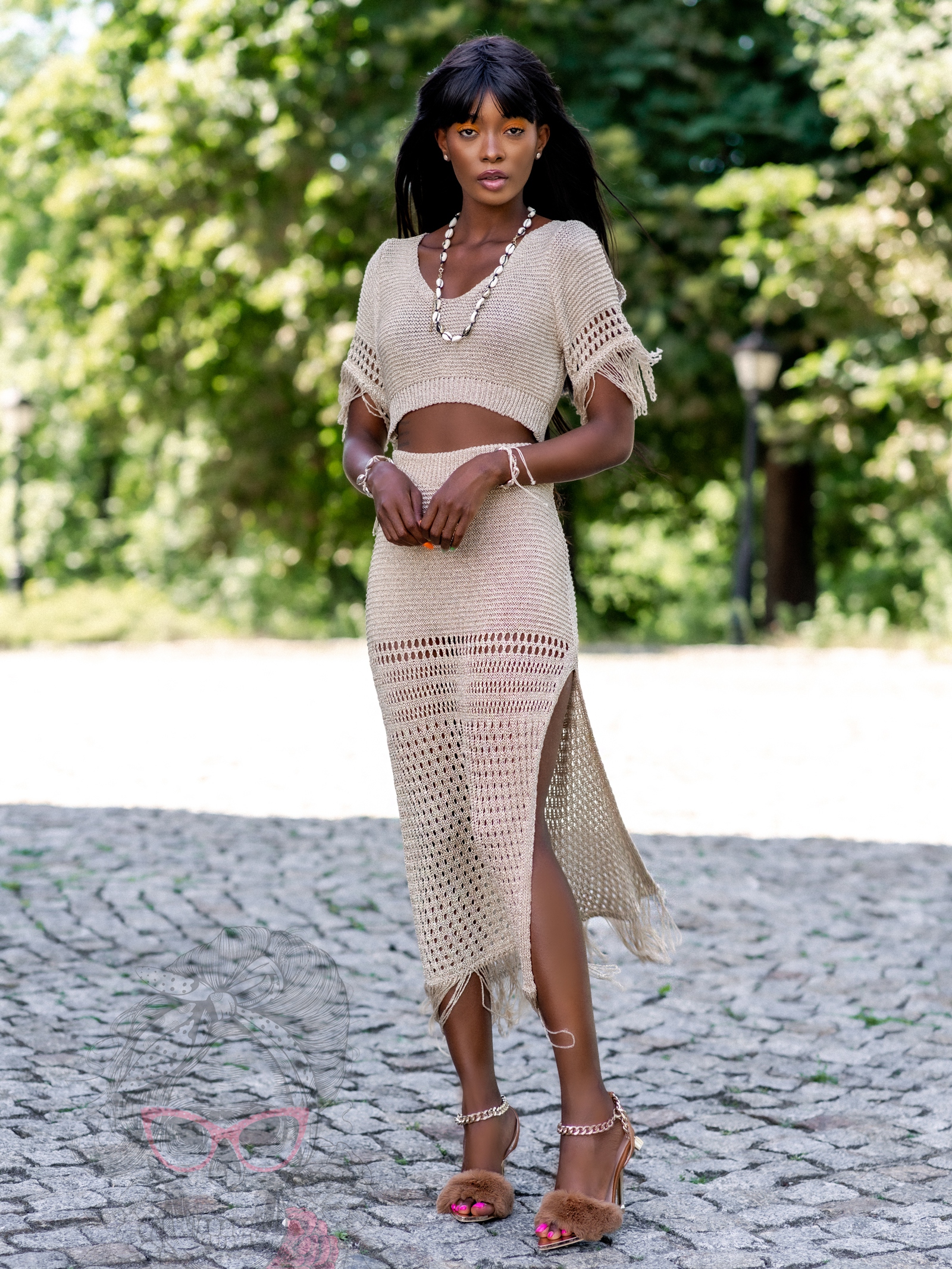 Komplet pleciony Nanano złoty Komplet pleciony Nanano złoty