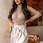 Spodenki z wysokim stanem Arte beżowe