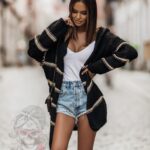 Kardigan z kapturem Sunseti czarny