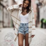 Kardigan z kapturem Sunseti ecru