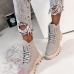 Traperki zamszowe Madam Terra szare